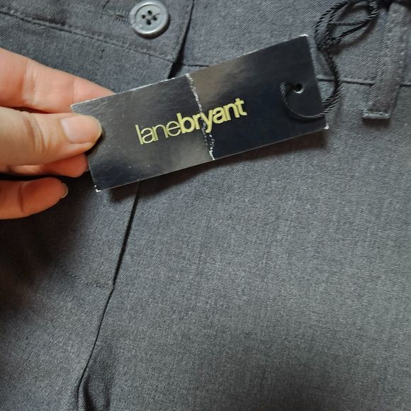 NWT Lane Bryant Plus Size 14 Classic Trouser Pants Gray Nipped at Knee Wider Leg - Picture 5 of 12